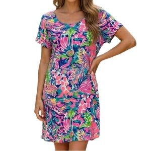Lilly Pulitzer Gumbo Limbo Tammy Giraffe T-Shirt Dress Women’s Size S Small